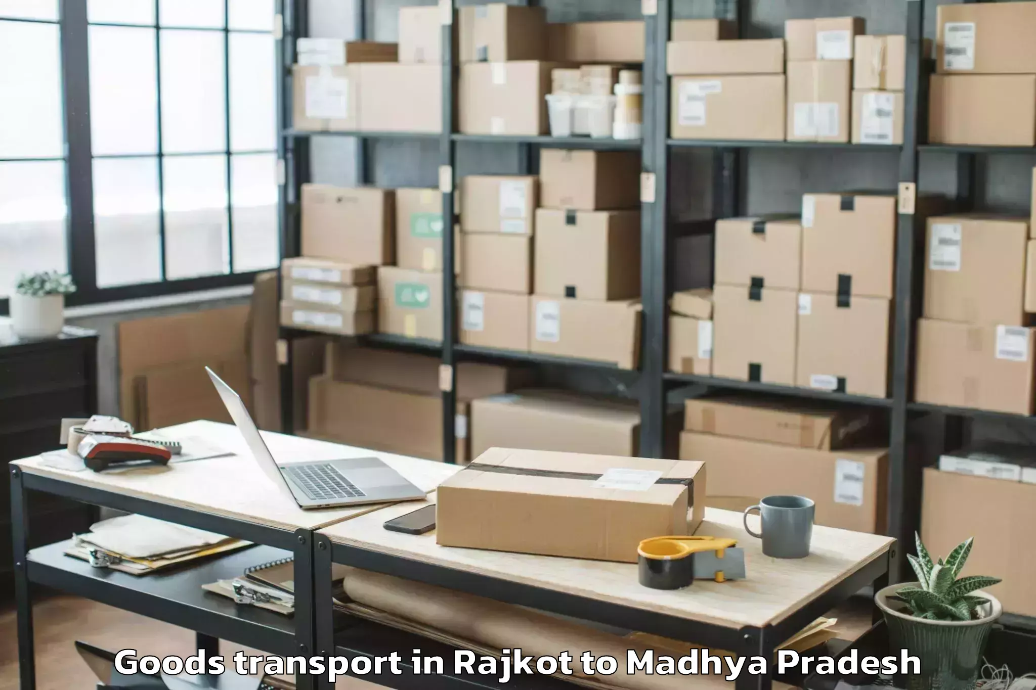 Book Rajkot to Gandhwani Goods Transport Online